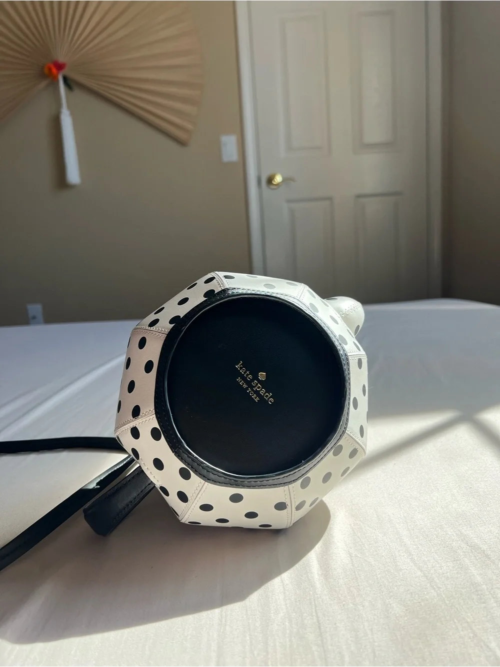 BRAND NEW kate spade White and Black Polka Dot Teapot Crossbody Bag
